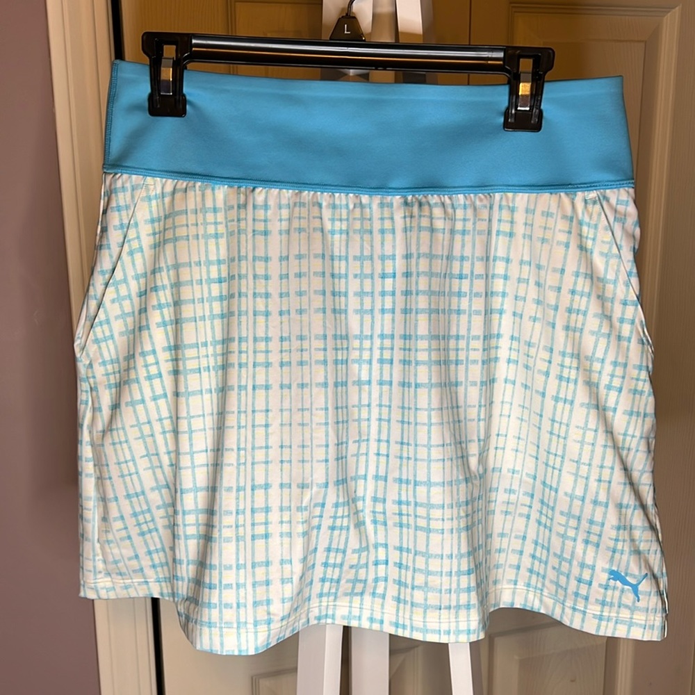 Puma Golf Skort. Aqua Blue/White. Size L.